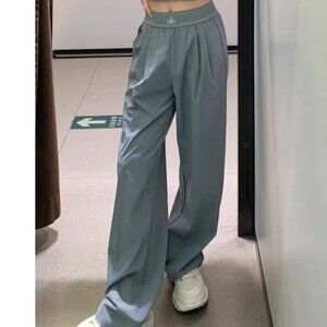 Alo Navy grey Wide Leg Suit Up Trouser Pants